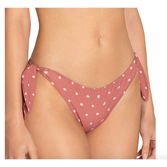 Eberjey Other - Eberjey Dotty Tie Side Hipster Swim Bikini Bottom Sunset Rose/Corallo Medium